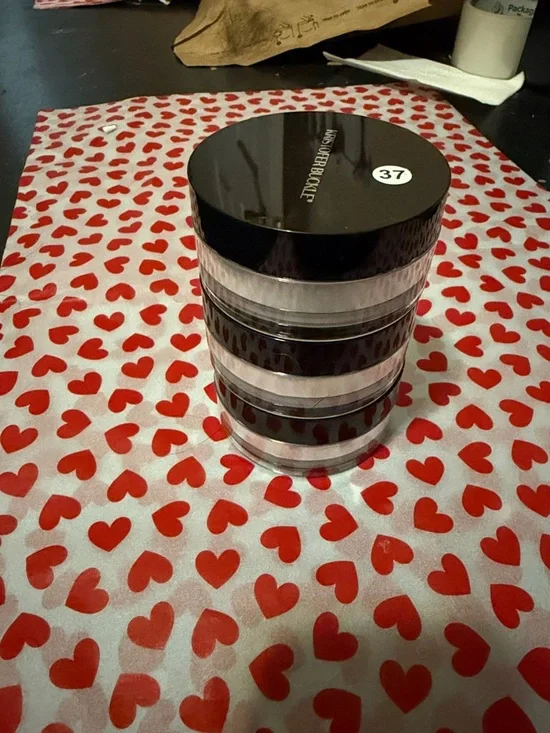 Loose Powder Trio Jar - Clear & Black Stackable - Picture 1 of 2